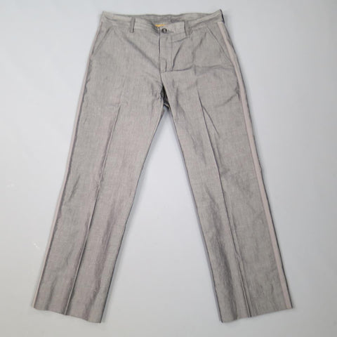 ETRO Size 32 Dark Gray Textured Cotton Blend Dress Pants