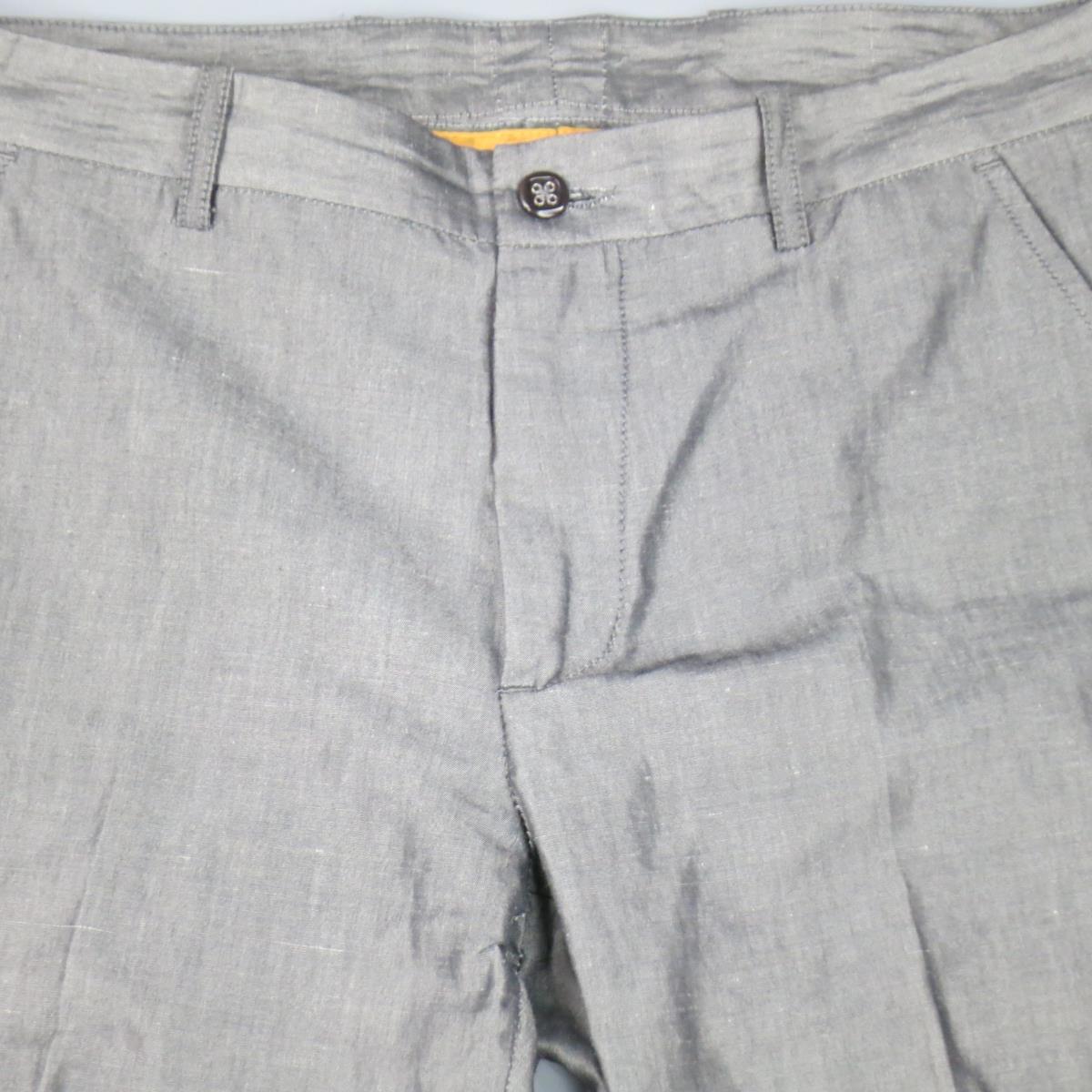 ETRO Size 32 Dark Gray Textured Cotton Blend Dress Pants