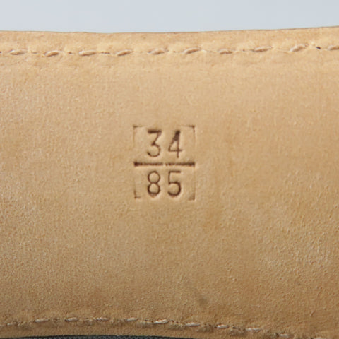 ETRO Size 34 Tan Leather & Silver Tone Buckle Belt