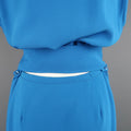 ETRO Size 4 Aqua Blue SLeeveless Half Button Sash Belt Dress ETRO