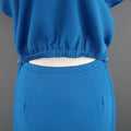 ETRO Size 4 Aqua Blue SLeeveless Half Button Sash Belt Dress ETRO