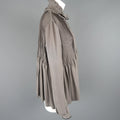ETRO Size 6 Grey Pleated Velvet Trim Ruffle Blouse ETRO