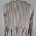 ETRO Size 6 Grey Pleated Velvet Trim Ruffle Blouse ETRO