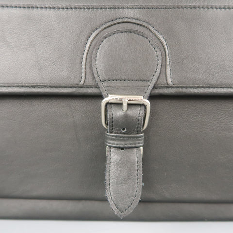 EUROPEAN NATURAL LEATHER BAGS Black Leather Briefcase