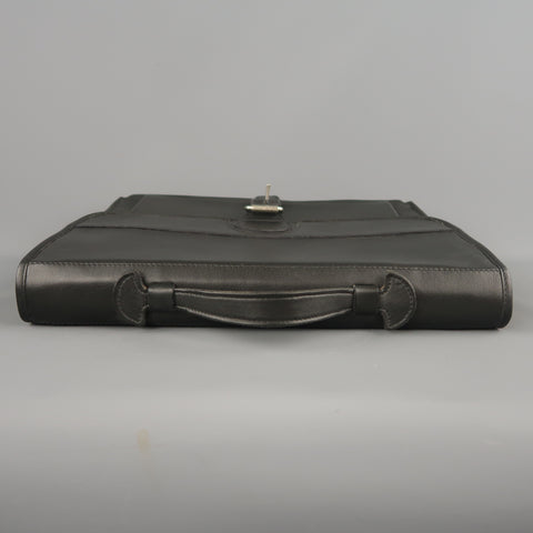 EUROPEAN NATURAL LEATHER BAGS Black Leather Briefcase