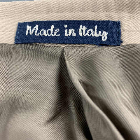 FACONNABLE 40 Long Khaki Solid Cotton 28 32 Notch Lapel  Suit