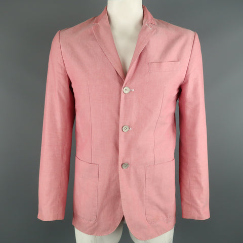 FACONNABLE Chest Size M Red Solid Cotton Notch Lapel Sport Coat