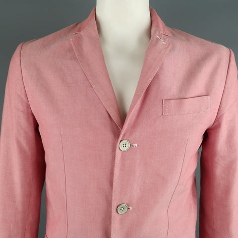 FACONNABLE Chest Size M Red Solid Cotton Notch Lapel Sport Coat