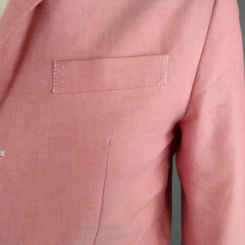 FACONNABLE Chest Size M Red Solid Cotton Notch Lapel Sport Coat