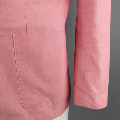 FACONNABLE Chest Size M Red Solid Cotton Notch Lapel Sport Coat