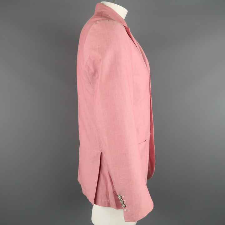 FACONNABLE Chest Size M Red Solid Cotton Notch Lapel Sport Coat