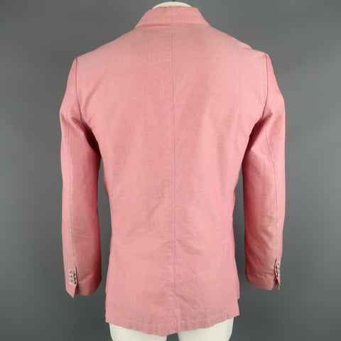 FACONNABLE Chest Size M Red Solid Cotton Notch Lapel Sport Coat