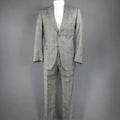 FENDI 44 Regular Glenplaid Two Button Grey Wool 33 28 Suit FENDI