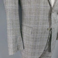 FENDI 44 Regular Glenplaid Two Button Grey Wool 33 28 Suit FENDI