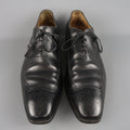 FRANCESCHETTI Size 12 Black Leather Brogue Medallion Lace Up FRANCESCHETTI