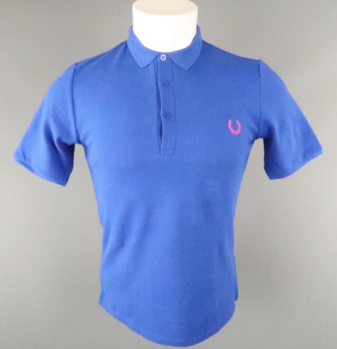 FRED PERRY Size S Royal Blue Solid Cotton Buttoned POLO Shirt