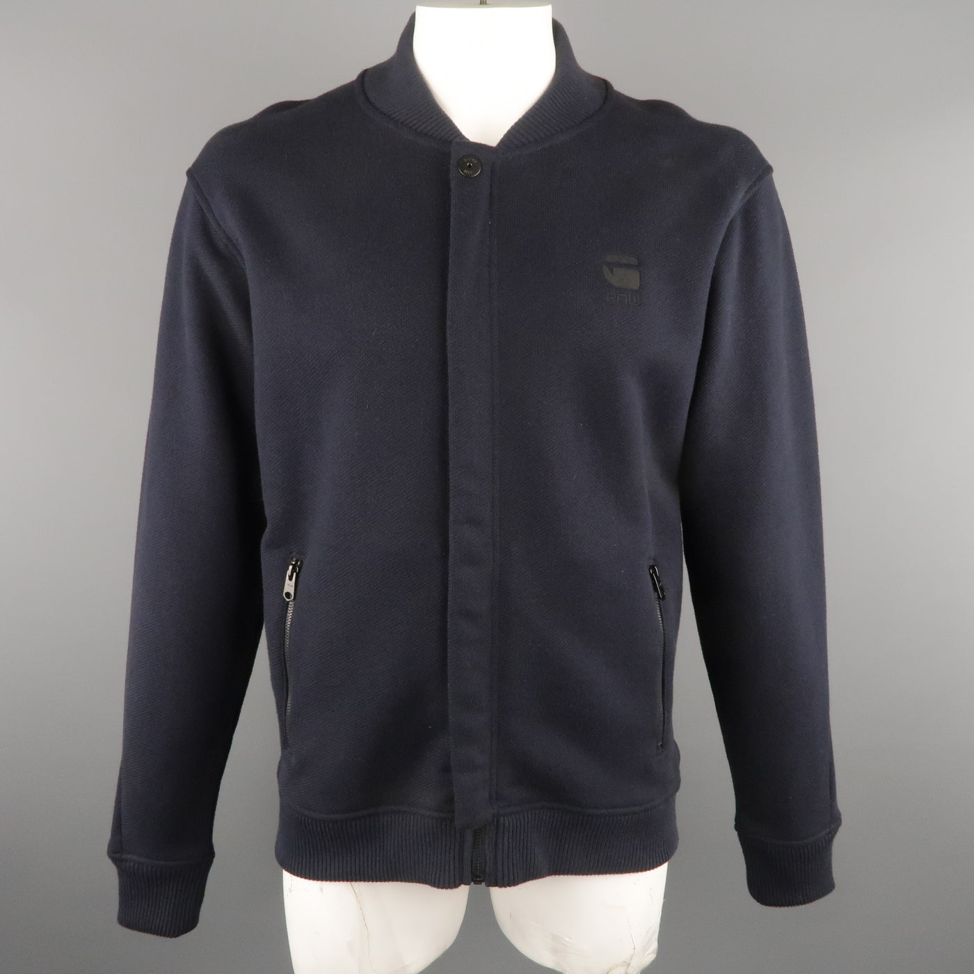 G-STAR XL Navy Textured Cotton Jacket