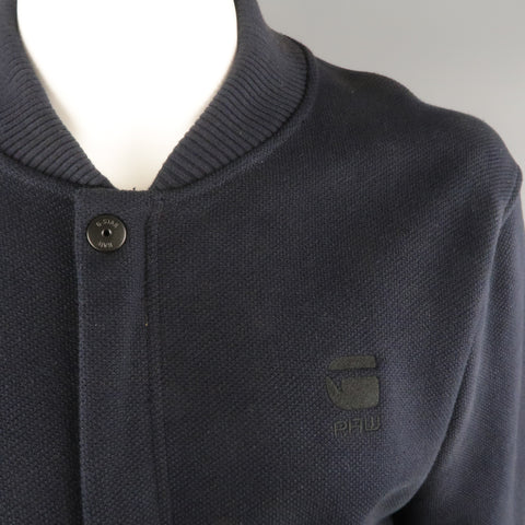 G-STAR XL Navy Textured Cotton Jacket