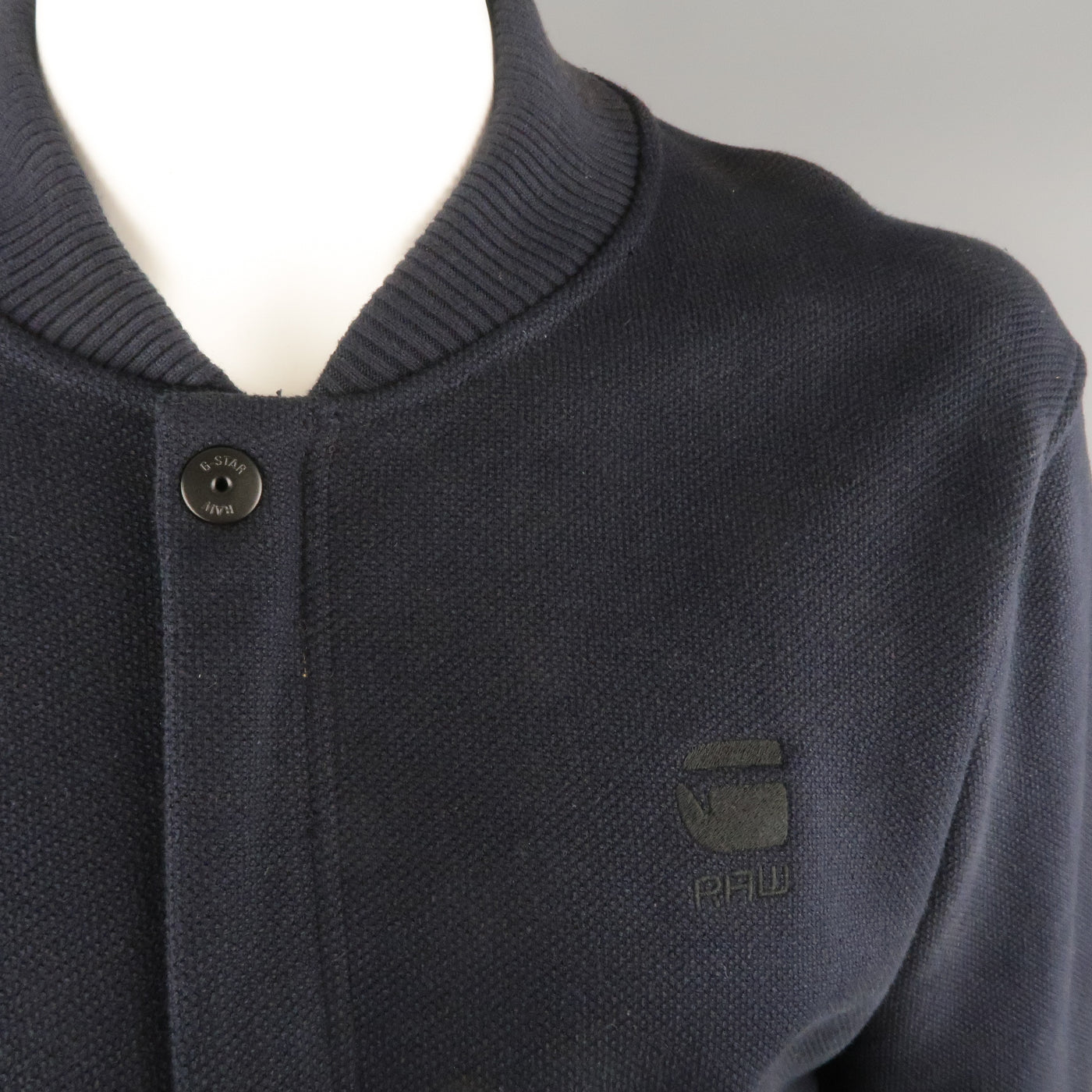 G-STAR XL Navy Textured Cotton Jacket