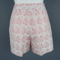 GIAMBATTISTA VALLI Size XS Pink Silk Blend Floral Jacquard Pleated Shorts GIAMBATTISTA VALLI