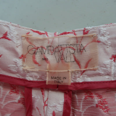 GIAMBATTISTA VALLI Size XS Pink Silk Blend Floral Jacquard Pleated Shorts