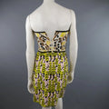 GIAMBATTISTA VALLI US 2 / IT 38 Yellow Pink & Beige Linen & Lace Cocktail Dress GIAMBATTISTA VALLI