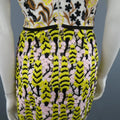 GIAMBATTISTA VALLI US 2 / IT 38 Yellow Pink & Beige Linen & Lace Cocktail Dress GIAMBATTISTA VALLI