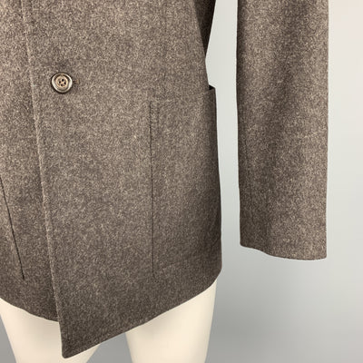 GIANFRANCO FERRE 36 Brown Wool Patch Pockets Long Jacket