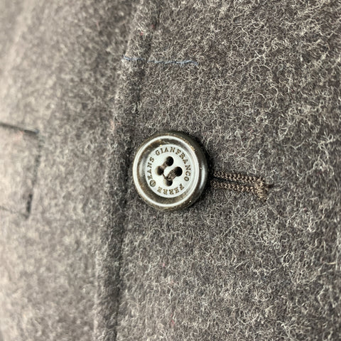 GIANFRANCO FERRE 36 Brown Wool Patch Pockets Long Jacket