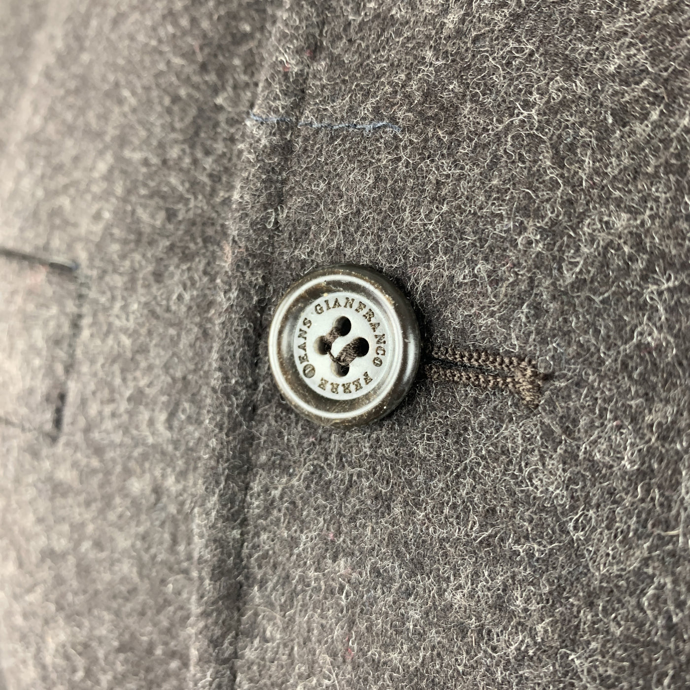 GIANFRANCO FERRE 36 Brown Wool Patch Pockets Long Jacket