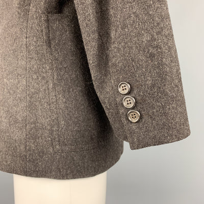 GIANFRANCO FERRE 36 Brown Wool Patch Pockets Long Jacket