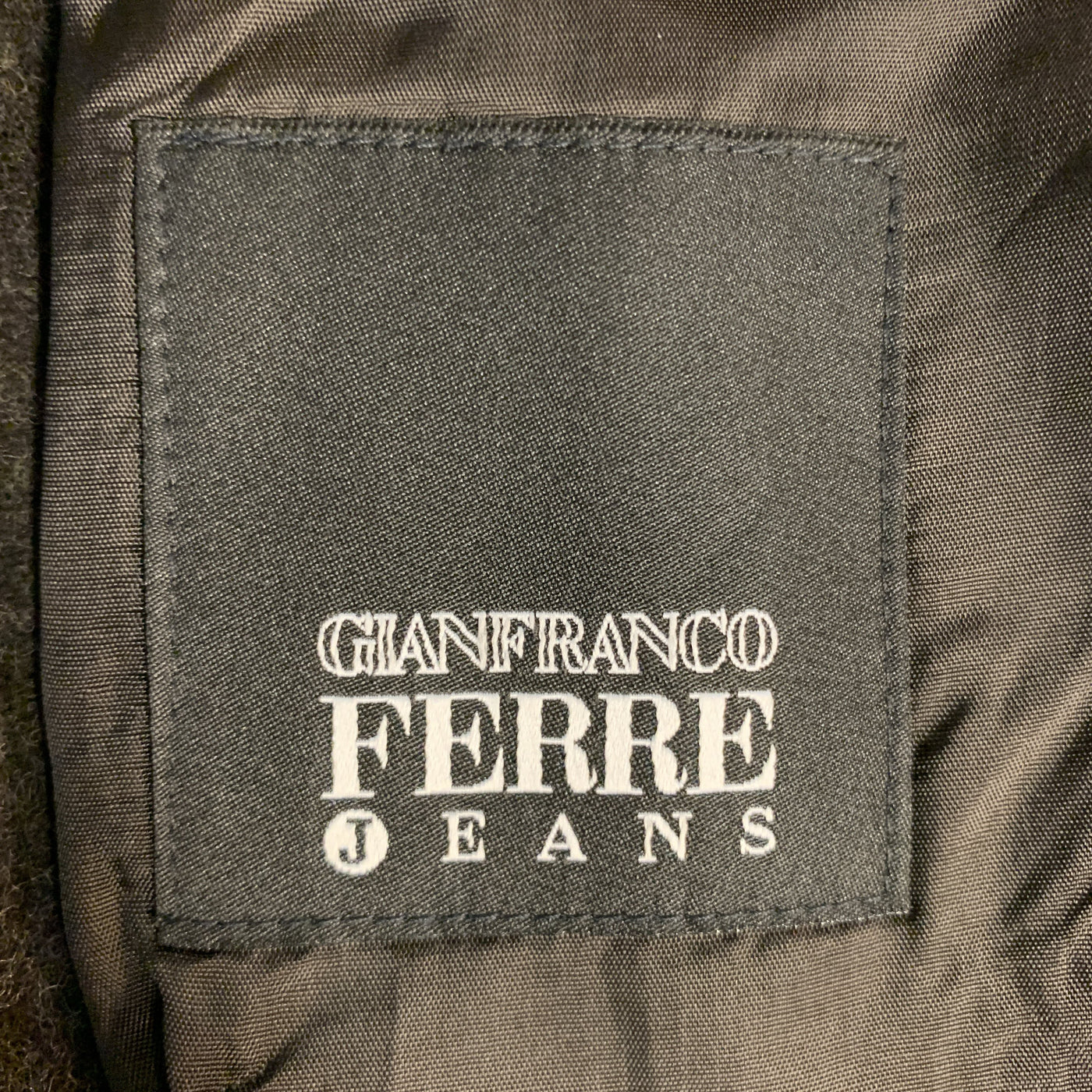 GIANFRANCO FERRE 36 Brown Wool Patch Pockets Long Jacket