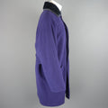GIANNI VERSACE 36 Purple Wool Fur Collar Medusa Button Coat GIANNI VERSACE