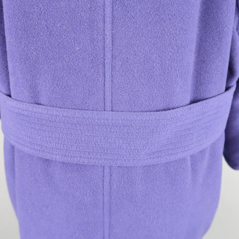 GIANNI VERSACE 36 Purple Wool Fur Collar Medusa Button Coat GIANNI VERSACE