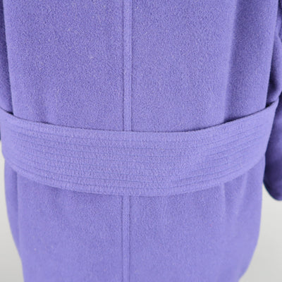 GIANNI VERSACE 36 Purple Wool Fur Collar Medusa Button Coat