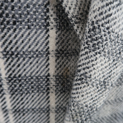 GIANNI VERSACE 40 Short Grey & Beige Plaid Wool Blend Double Breasted Jacket GIANNI VERSACE