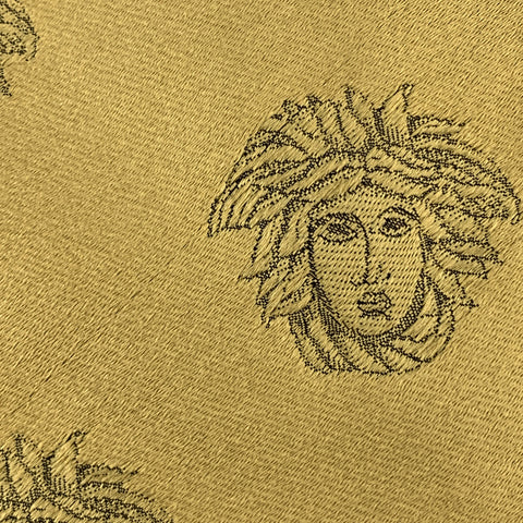 GIANNI VERSACE Gold Silk Medusa Heads Print Tie