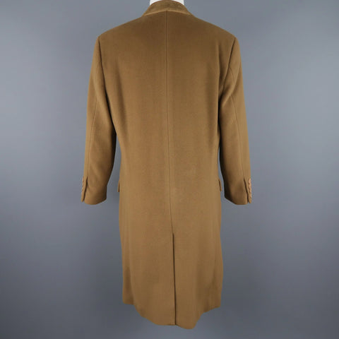 GIANNI VERSACE M Olive Green Wool Suede Notch Lapel Hidden Placket Coat GIANNI VERSACE