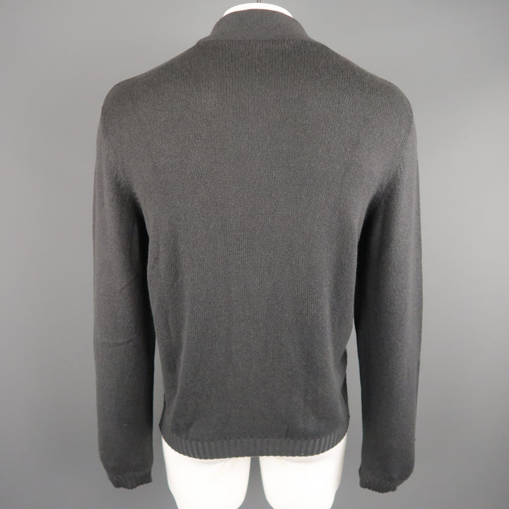 GIANNI VERSACE Size M Charcoal Cashmere Pullover Sweater