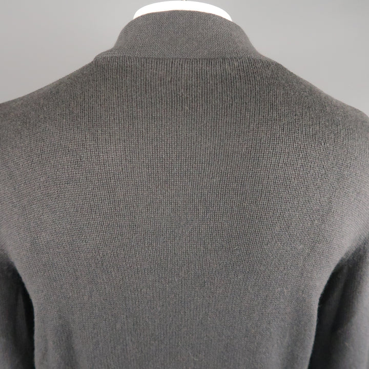 GIANNI VERSACE Size M Charcoal Cashmere Pullover Sweater