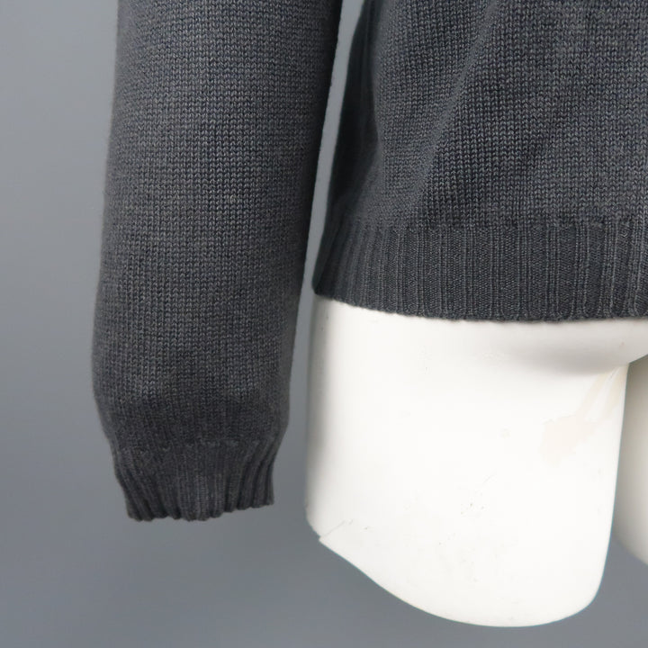 GIANNI VERSACE Size M Charcoal Cashmere Pullover Sweater