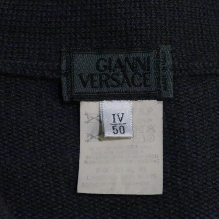 GIANNI VERSACE Size M Charcoal Cashmere Pullover Sweater