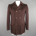 GIGLI 40 Brown Solid Cotton Corduroy  Coat GIGLI