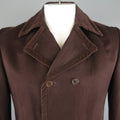 GIGLI 40 Brown Solid Cotton Corduroy  Coat GIGLI