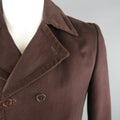 GIGLI 40 Brown Solid Cotton Corduroy  Coat GIGLI