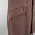 GIGLI 40 Brown Solid Cotton Corduroy  Coat GIGLI
