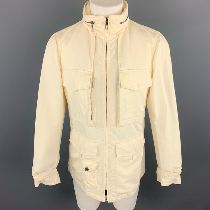 GIORGIO ARMANI 38 Size 38 Cream Cotton / Nylon Zip Fly Jacket