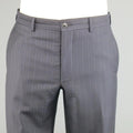 GIORGIO ARMANI 40 Regular Navy & Brown PinStripe Wool Suit GIORGIO ARMANI