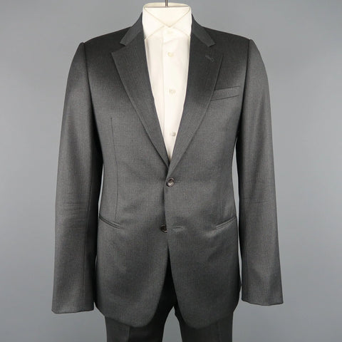 GIORGIO ARMANI 42 Charcoal Window Pane Wool Notch Lapel 2 pc Suit GIORGIO ARMANI