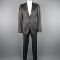 GIORGIO ARMANI 42 Charcoal Window Pane Wool Notch Lapel 2 pc Suit GIORGIO ARMANI